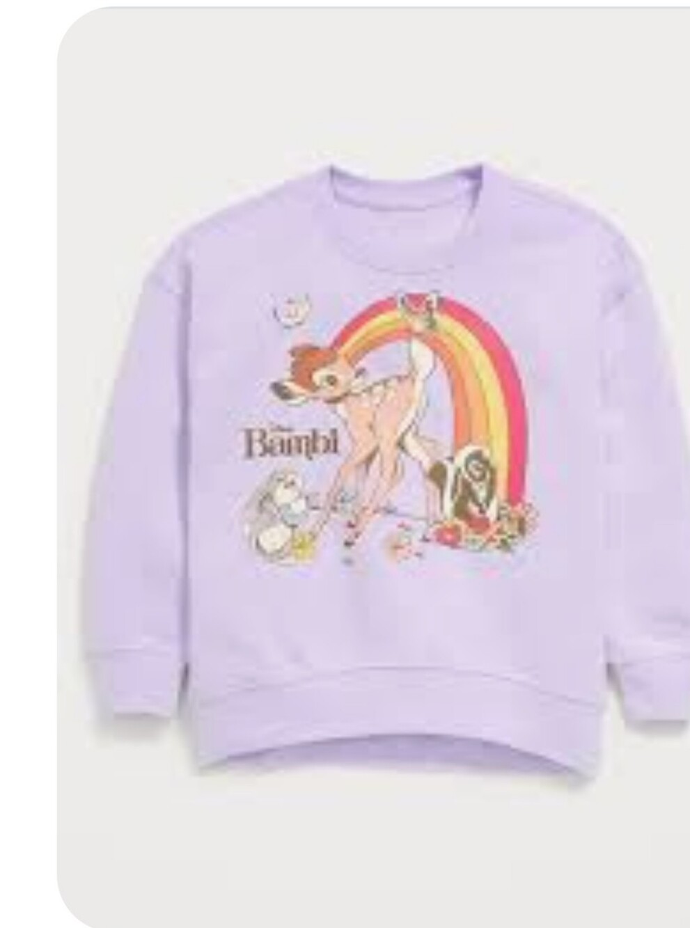 Kids Old Navy Lilac Bambi Oversized Graphic Sweatshirt (Size Large )